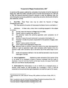 Payment of Wages _Procedure_ Rules, 1937