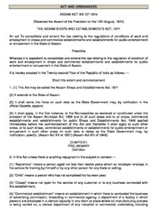 ASSAM SHOPS AND ESTABLISHMENTS ACT, 1971