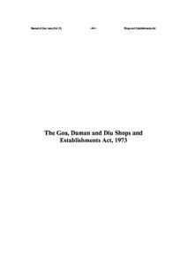 Goa Daman & Diu Shops and Establishment Act, 1973